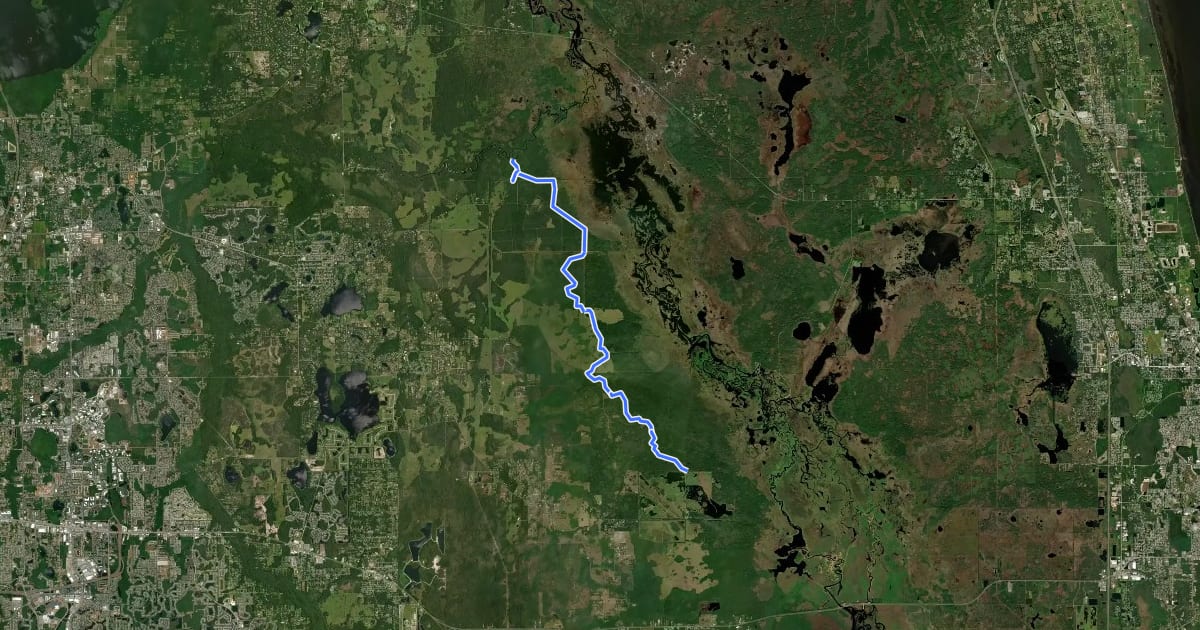Маршрут Bronson River Trail на спутниковом снимке
