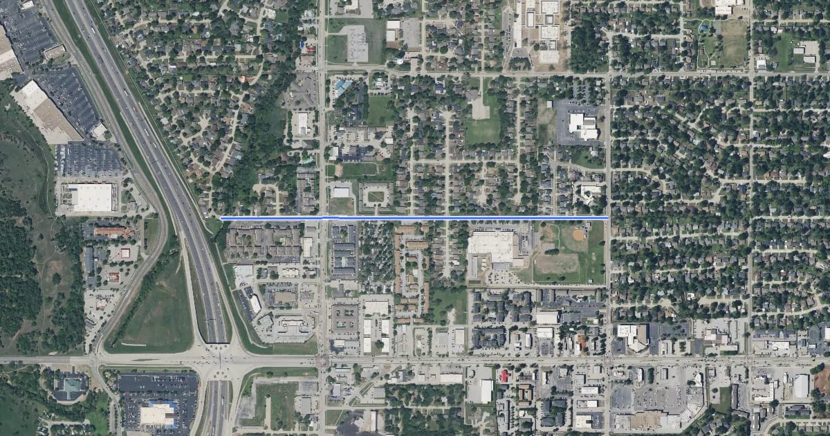 Маршрут Brooks Street на спутниковом снимке