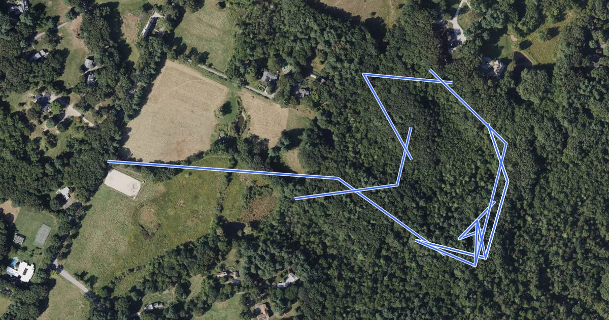 Маршрут Browing Fields & Pigeon Hill Loop на спутниковом снимке