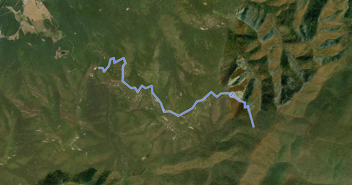 Маршрут Brown Mountain Trail на спутниковом снимке