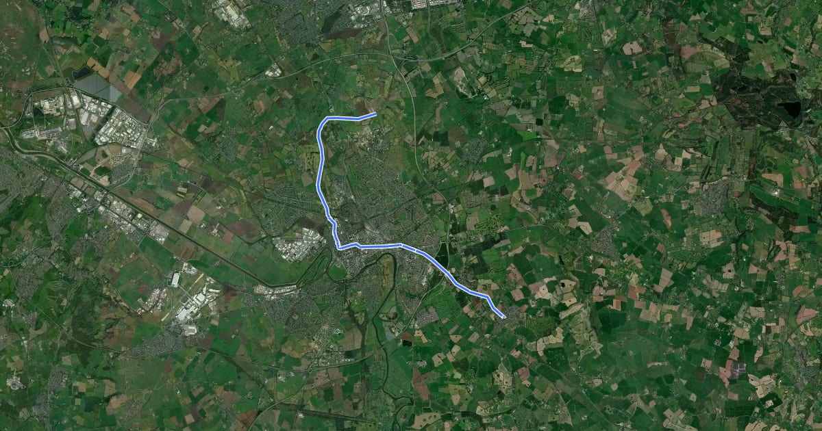 Маршрут Brown Route на спутниковом снимке