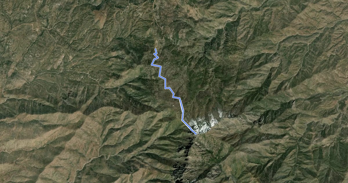 Маршрут Brown's Peak Trail на спутниковом снимке