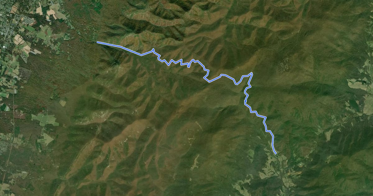 Маршрут Browns Gap Fire Road на спутниковом снимке