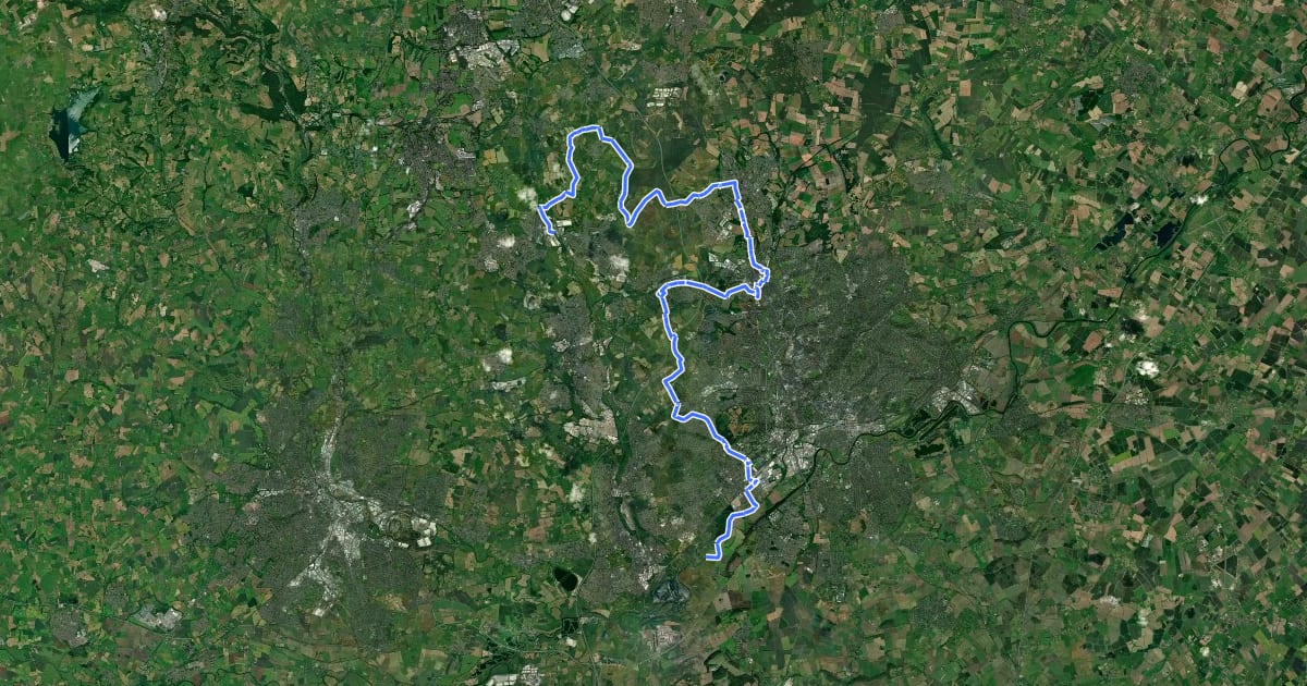 Маршрут Broxtowe Country Trail на спутниковом снимке