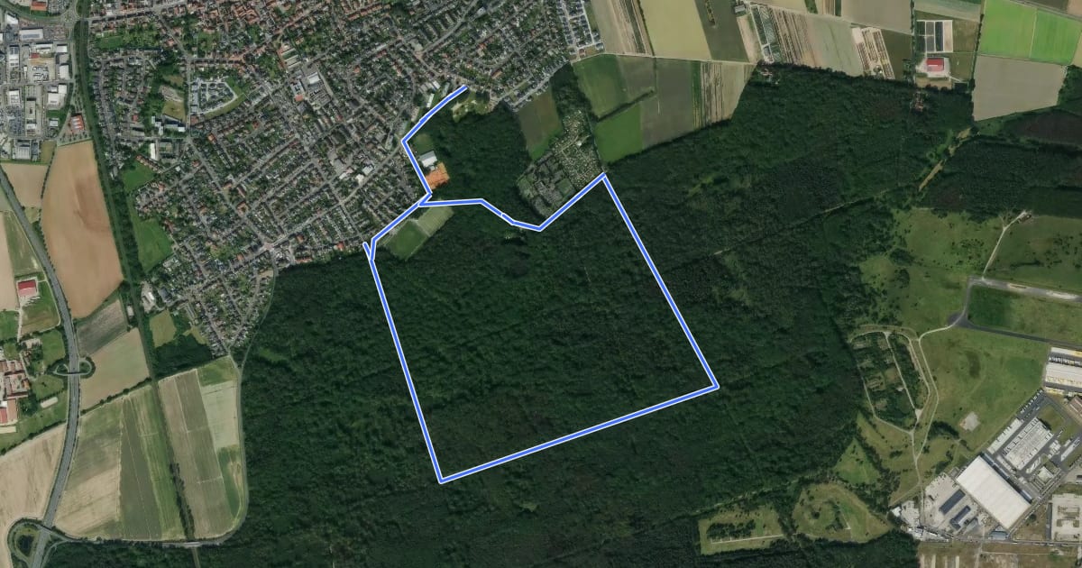 Маршрут Bruchköbel Wanderweg 2 на спутниковом снимке