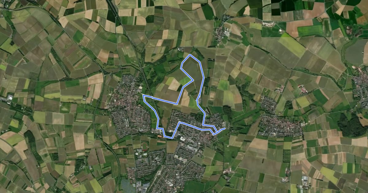 Маршрут Bruchköbel Wanderweg 3 на спутниковом снимке