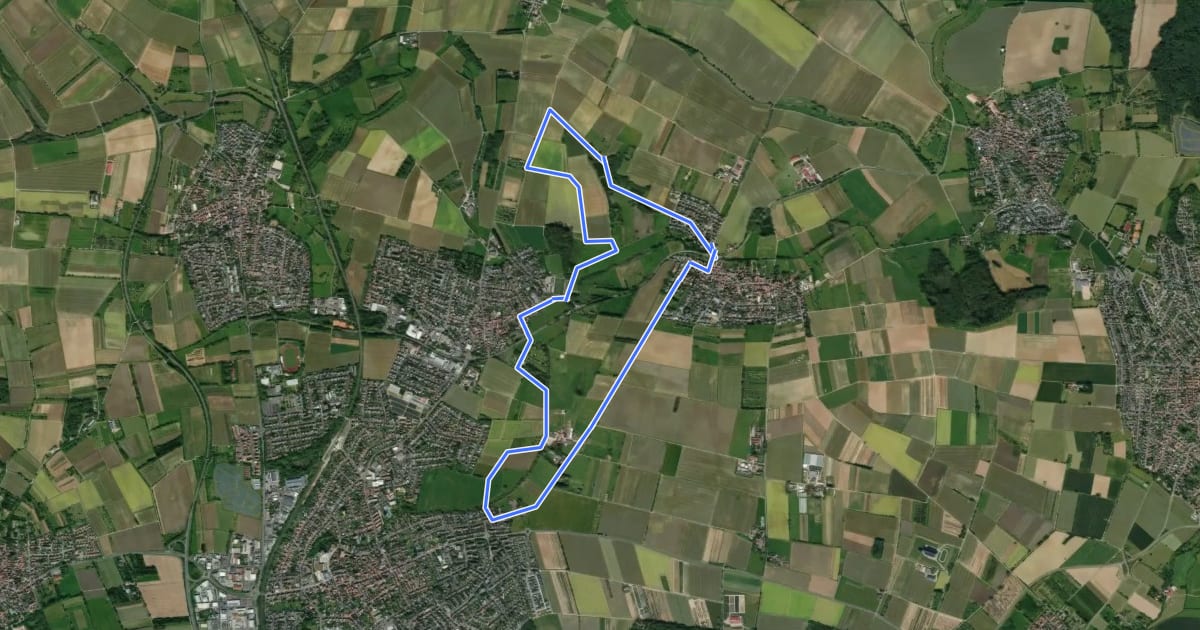 Маршрут Bruchköbel Wanderweg 4 на спутниковом снимке