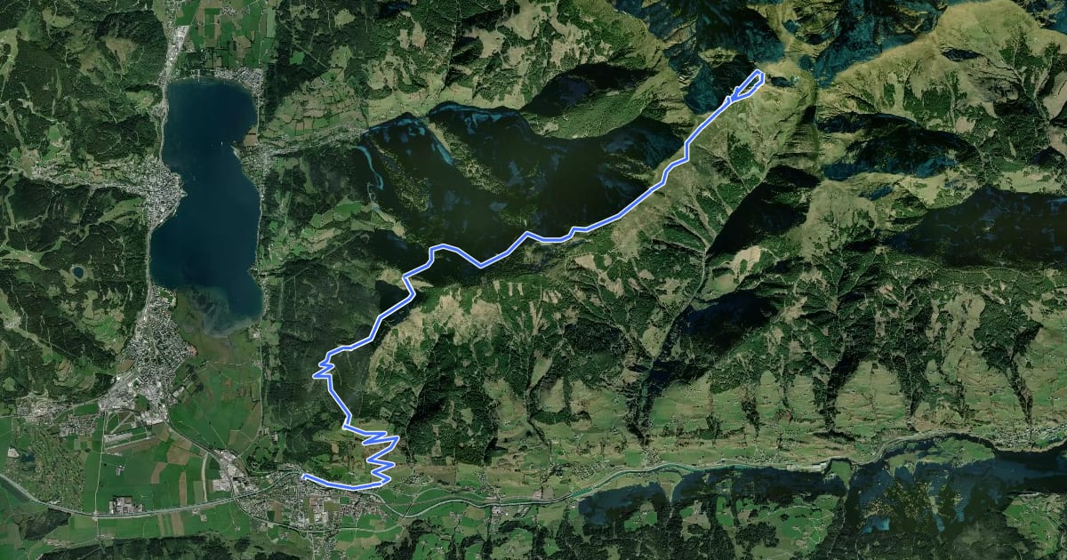 Маршрут Bruck - Hundstein на спутниковом снимке