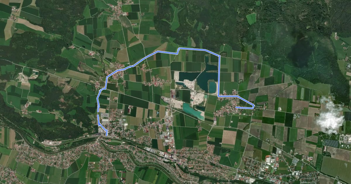 Маршрут Bruckmühl-Kirchdorf-Weihenlinden-Högling на спутниковом снимке