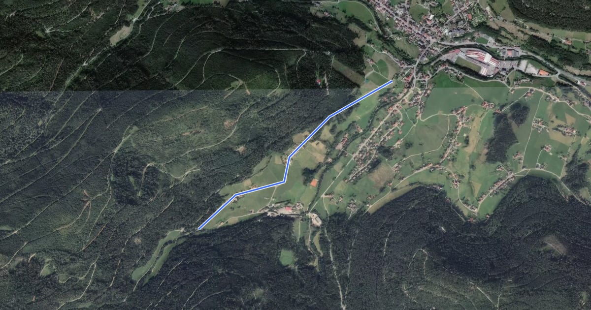 Маршрут Bruderhof - Hintere Breitmiss на спутниковом снимке