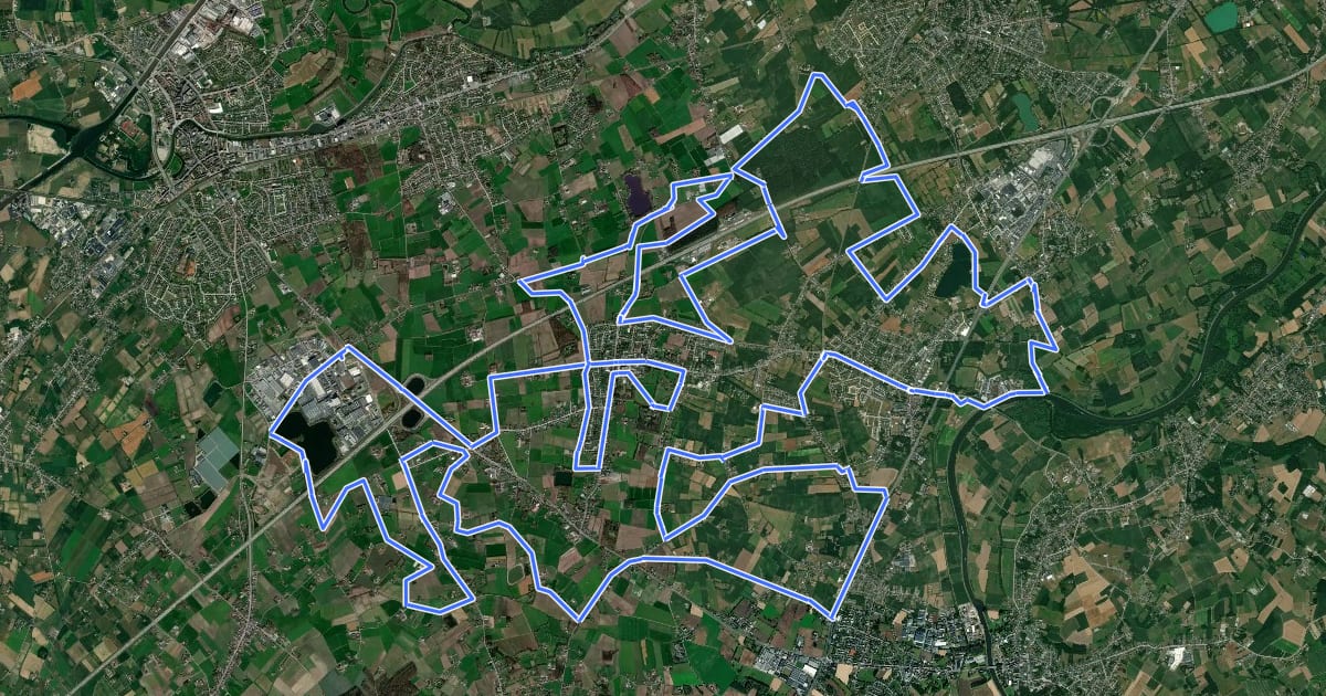 Маршрут Bruggenroute на спутниковом снимке