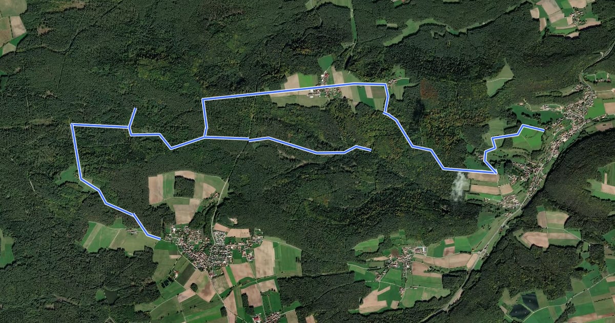 Маршрут Brunnen-Quellen-Weiherweg на спутниковом снимке