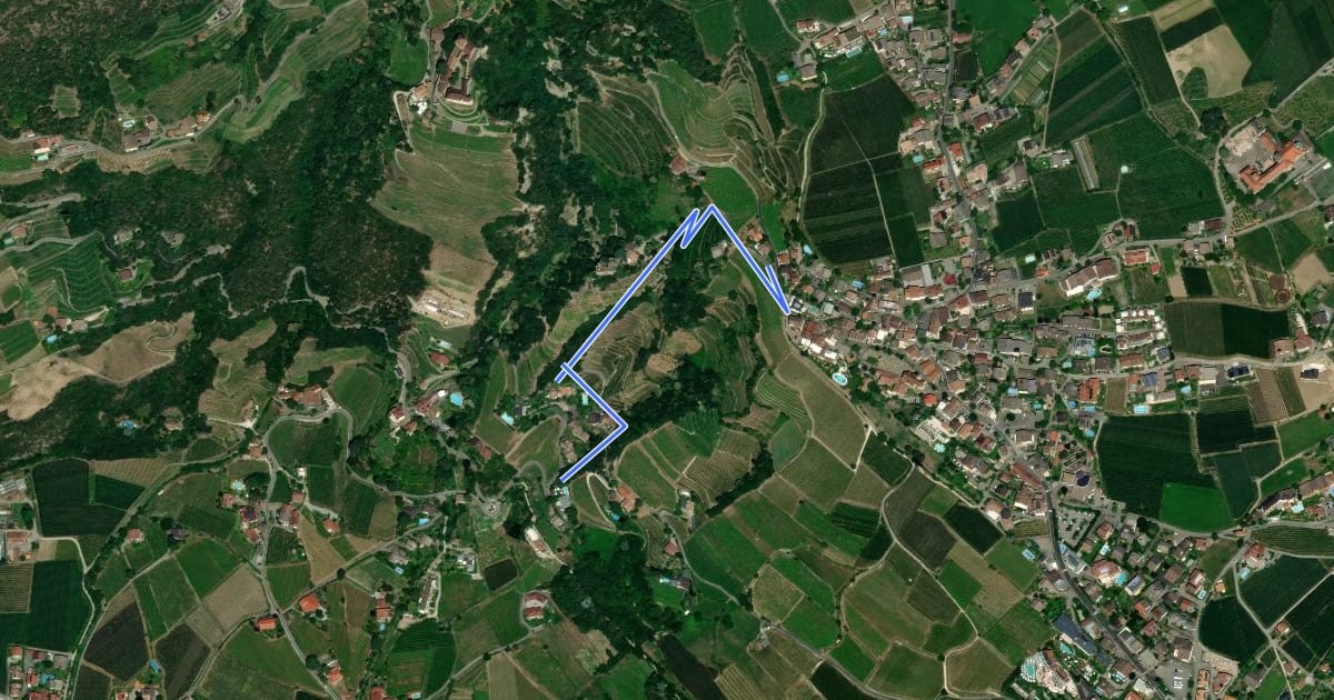 Маршрут Brunnenburgsteig на спутниковом снимке