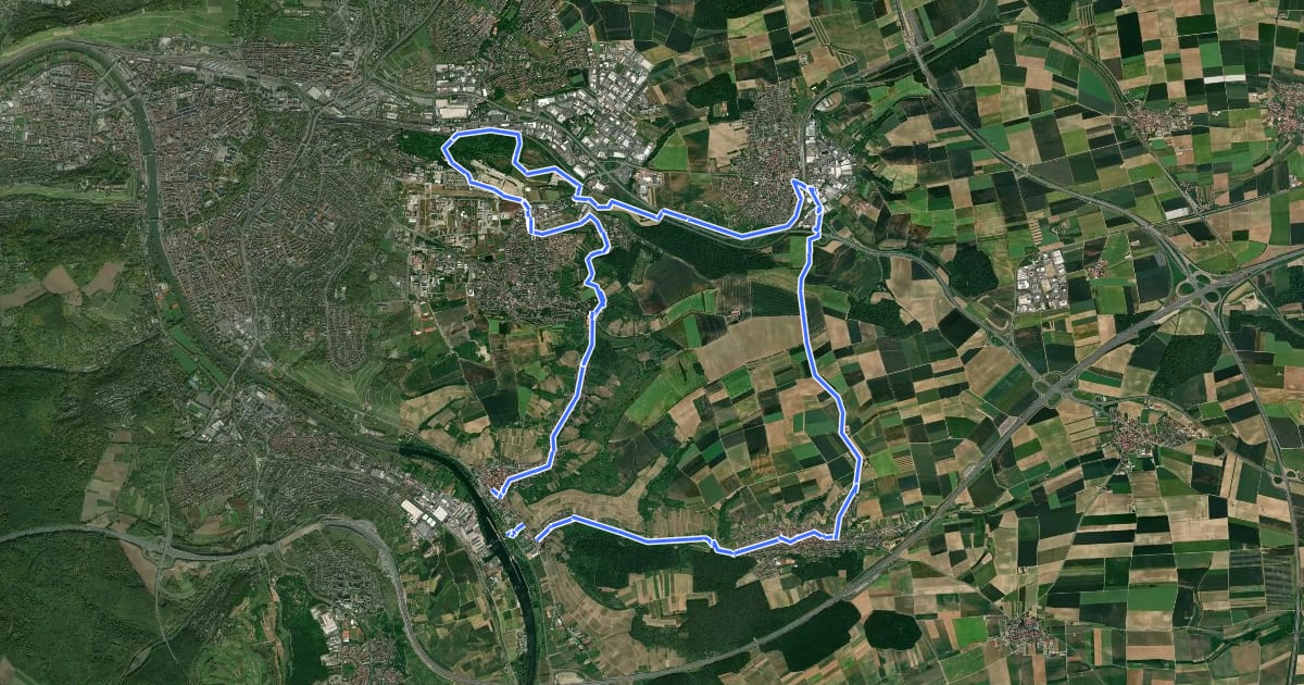 Маршрут Brunnenroute на спутниковом снимке