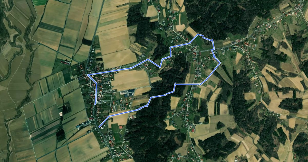 Маршрут Brunnenwanderweg Deutsch Kaltenbrunn на спутниковом снимке