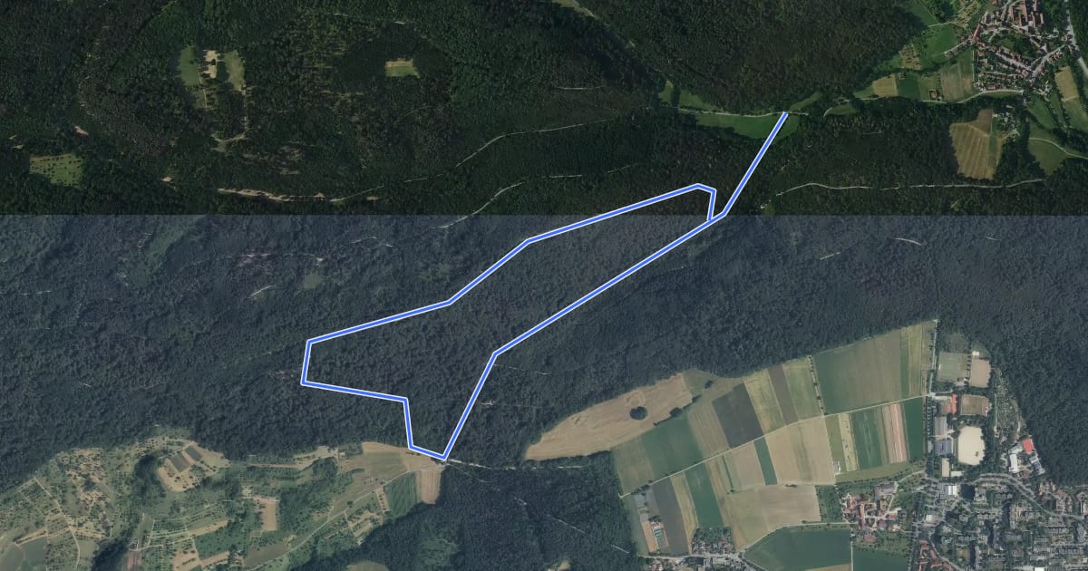 Маршрут Brunnenweg на спутниковом снимке