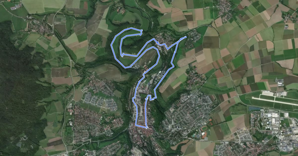 Маршрут Brunnenweg und Kochertal на спутниковом снимке