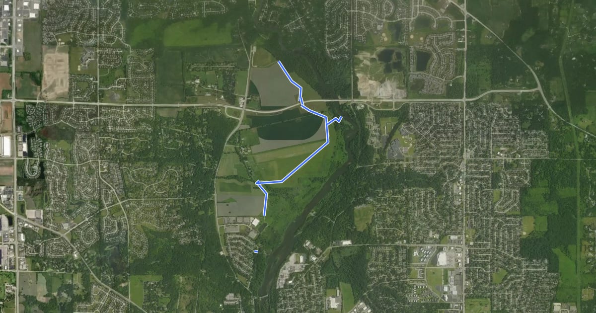 Маршрут Brunner Family Forest Preserve bike path на спутниковом снимке