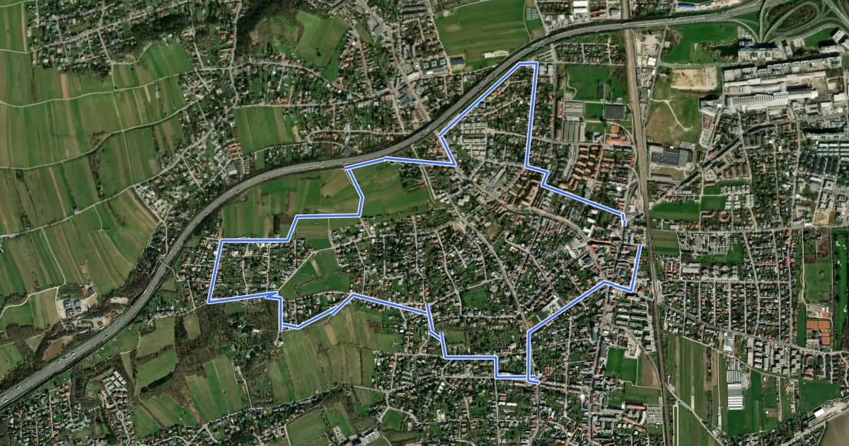 Маршрут Brunner Wanderweg на спутниковом снимке
