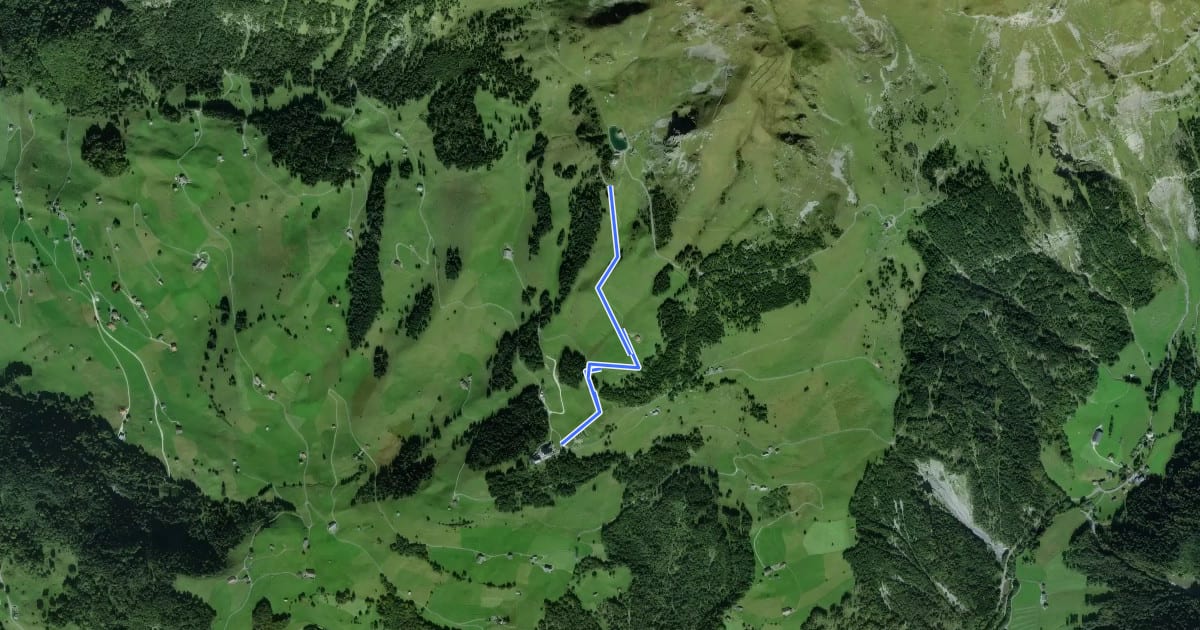 Маршрут Brunnihütte - Ristis на спутниковом снимке