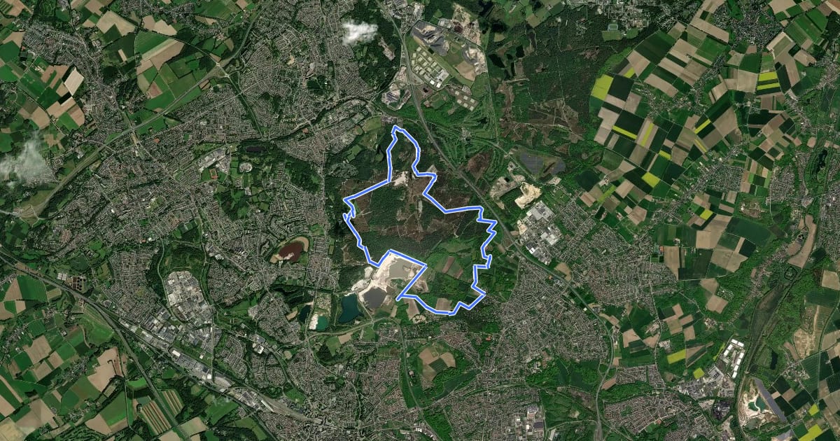Маршрут Brunssummer Heide NM3 Donkergroene route на спутниковом снимке