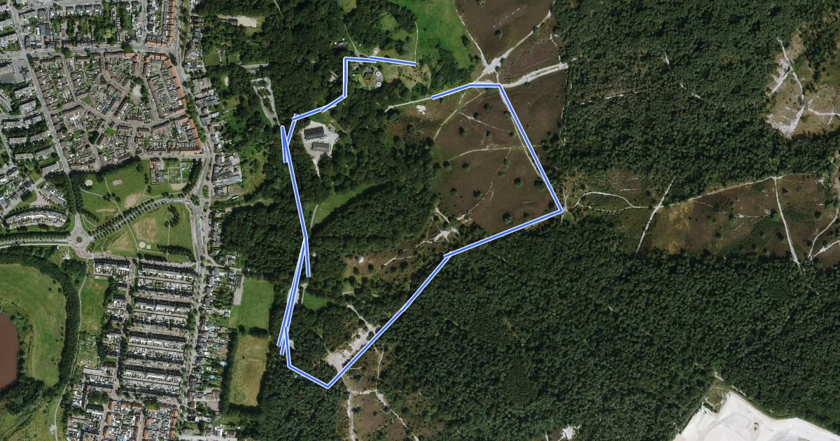 Маршрут Brunssummer Heide NM7 Gele route на спутниковом снимке
