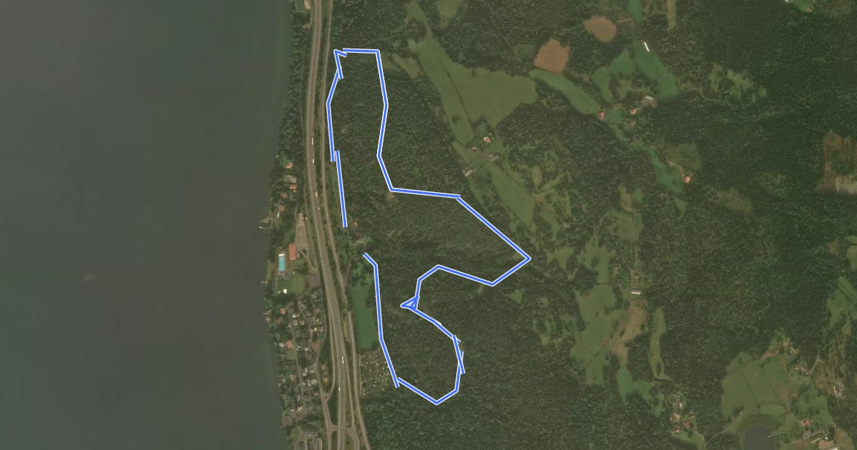Маршрут Brunstorpsleden на спутниковом снимке