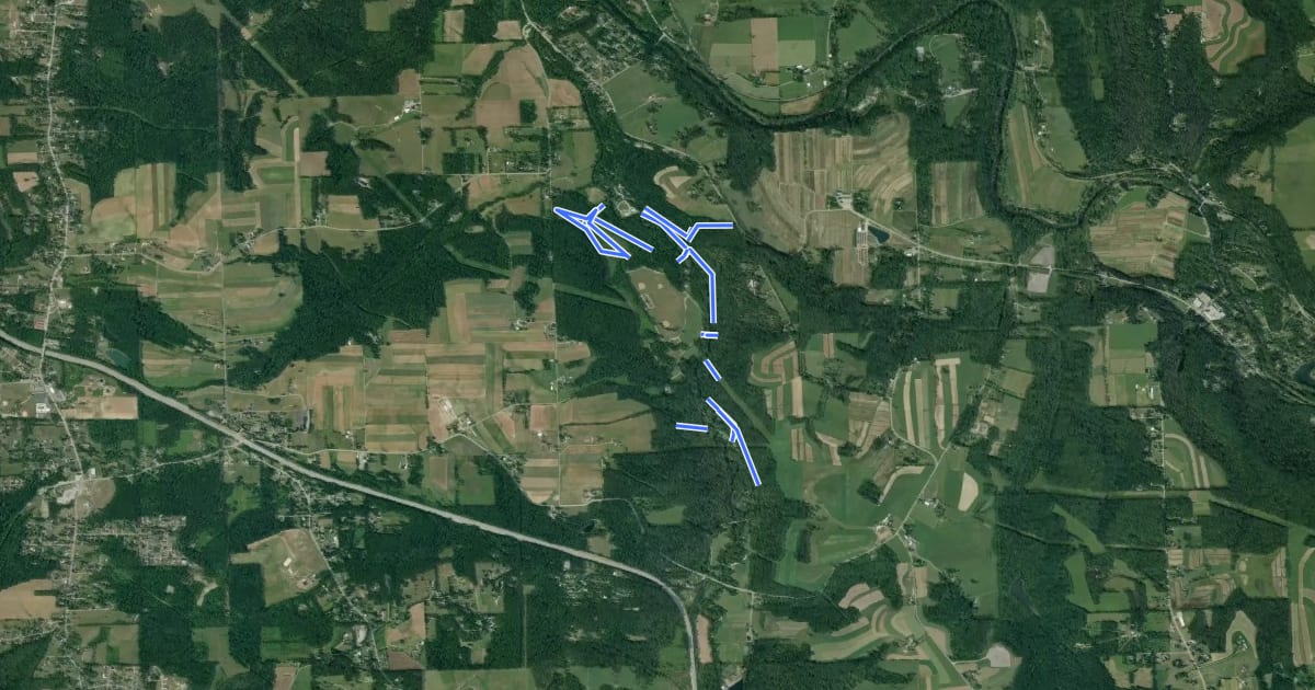 Маршрут Brush Creek Park на спутниковом снимке