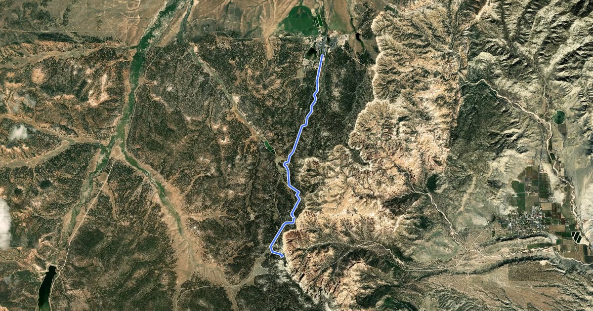 Маршрут Bryce Canyon Multi-Use Path на спутниковом снимке