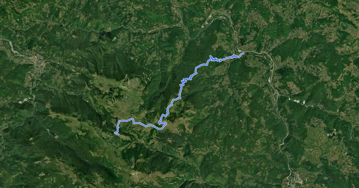 Маршрут Brzava - Šiško jezero на спутниковом снимке