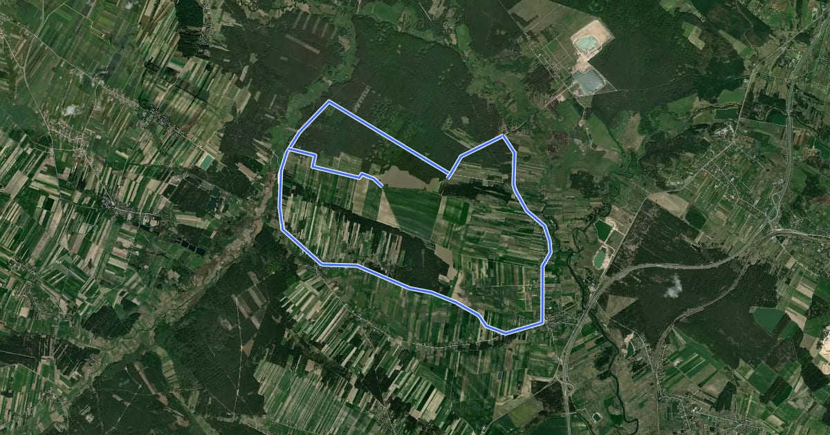 Маршрут Brzegi nad Nidą на спутниковом снимке