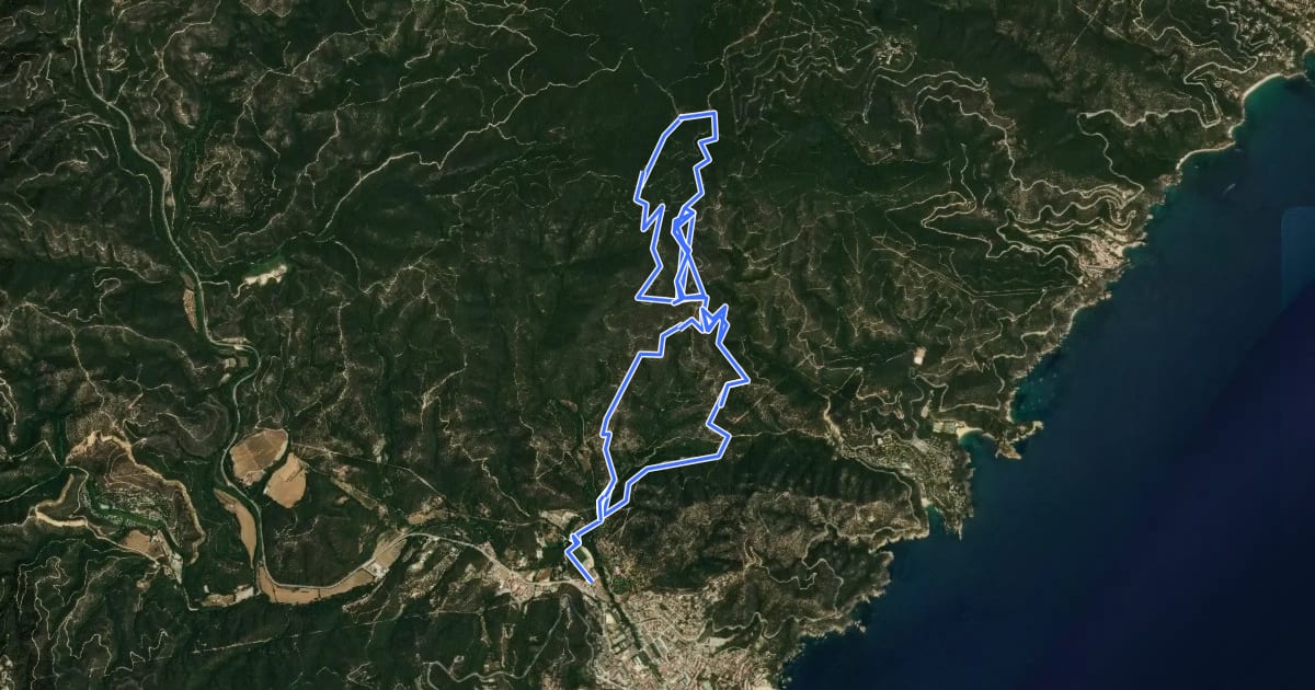 Маршрут BTT la Selva - 1. Puig de Cadiretes на спутниковом снимке