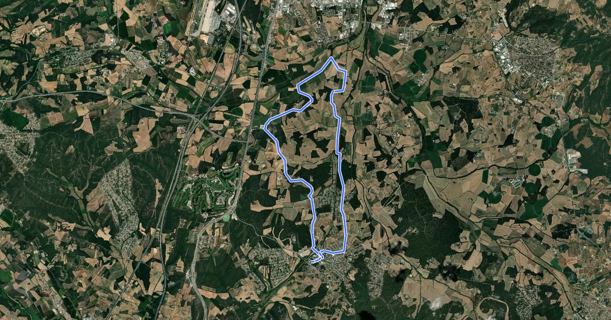 Маршрут BTT la Selva - 14. Camps de l'Onyar на спутниковом снимке