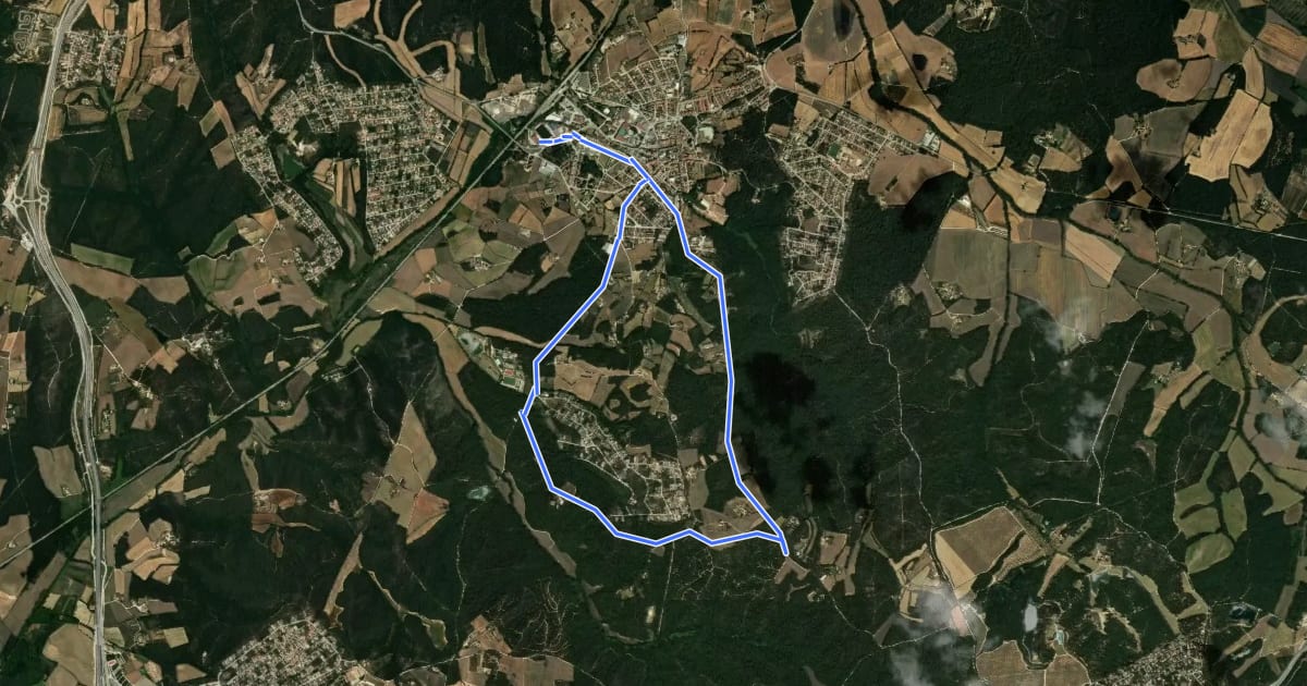 Маршрут BTT la Selva - 15. Sant Maurici на спутниковом снимке