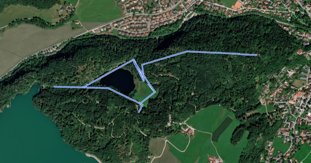 Маршрут Buchberg - Egelsee - Hechtsee на спутниковом снимке