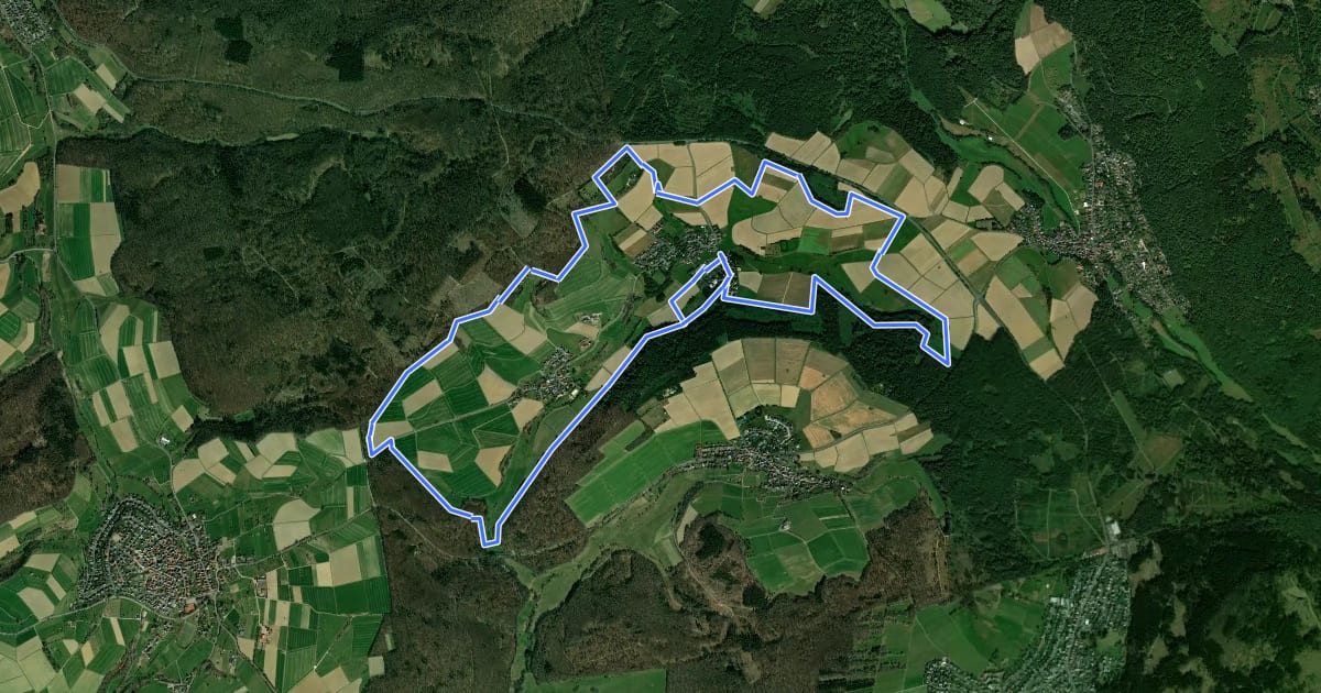 Маршрут Buchfinkenland-Rundwanderweg Nieder-Oberrod на спутниковом снимке