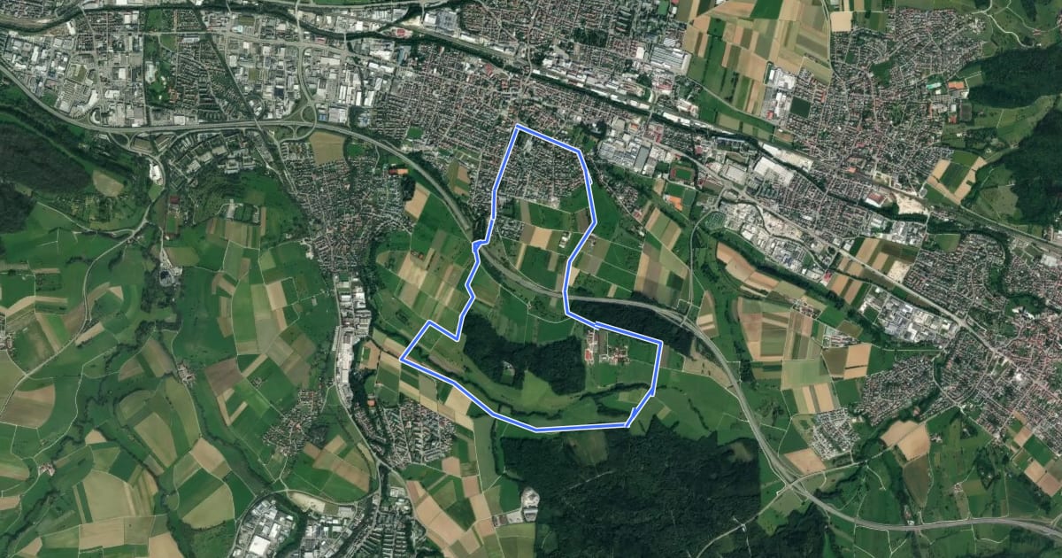 Маршрут Buchrain-Riedwald-Weg на спутниковом снимке