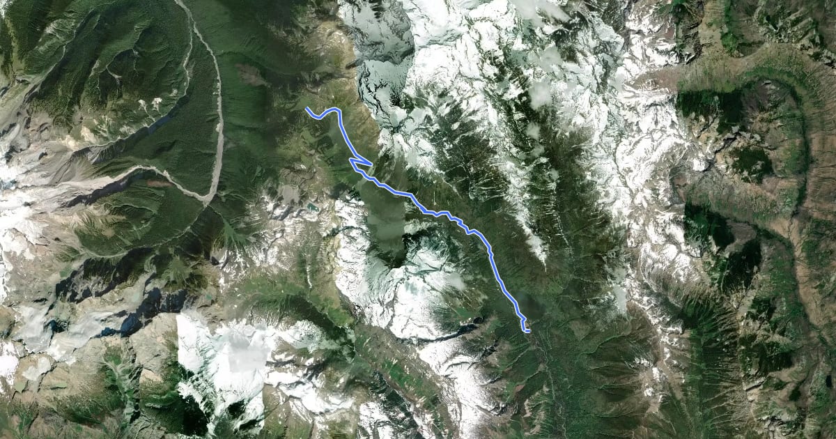 Маршрут Buck Creek Trail на спутниковом снимке