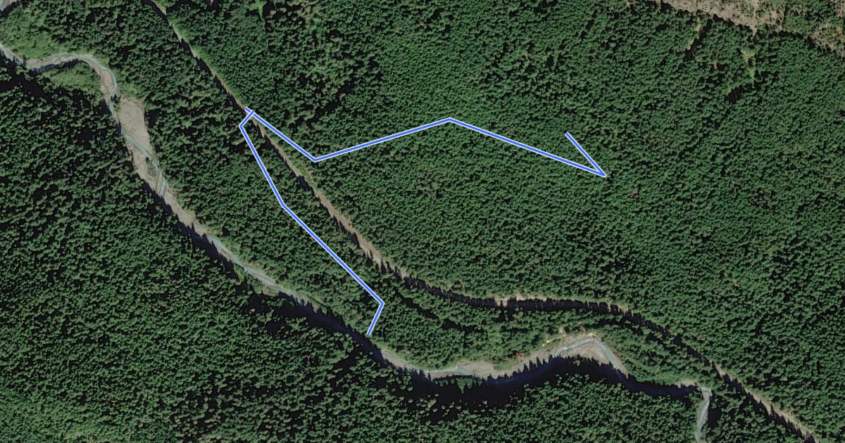 Маршрут Buck Creek Trail на спутниковом снимке