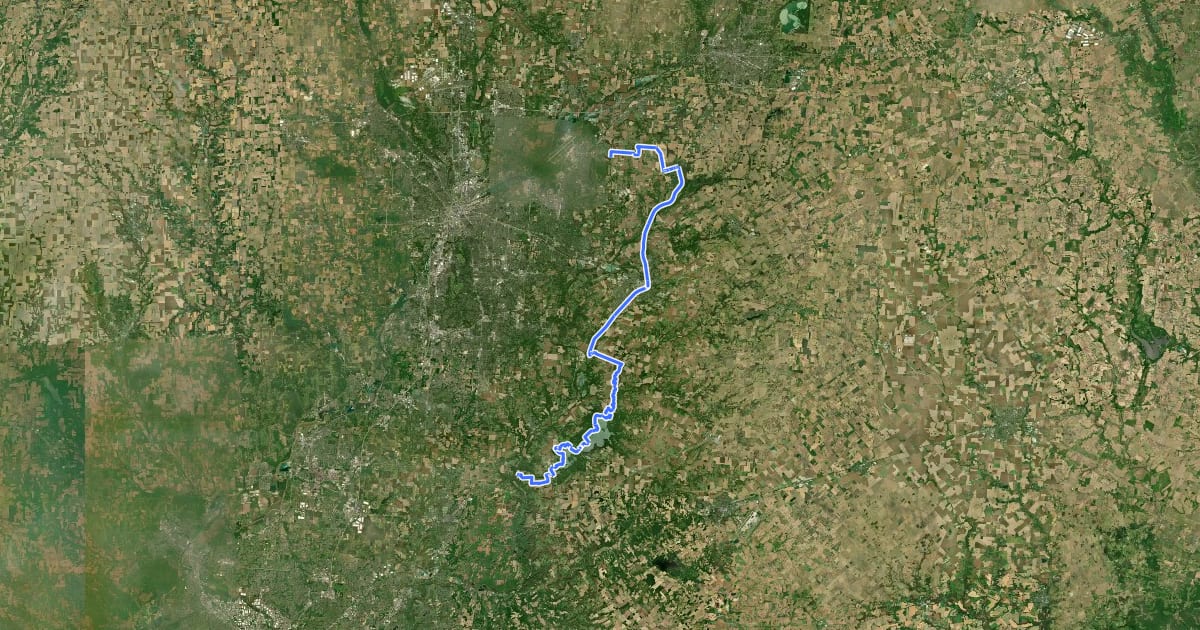 Маршрут Buckeye Trail (Caesar Creek) на спутниковом снимке