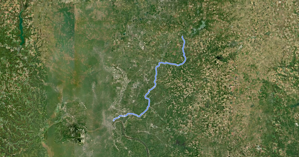 Маршрут Buckeye Trail (Loveland) на спутниковом снимке