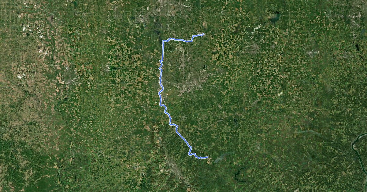 Маршрут Buckeye Trail (Massillon) на спутниковом снимке