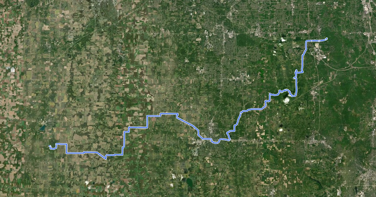 Маршрут Buckeye Trail (Medina) на спутниковом снимке