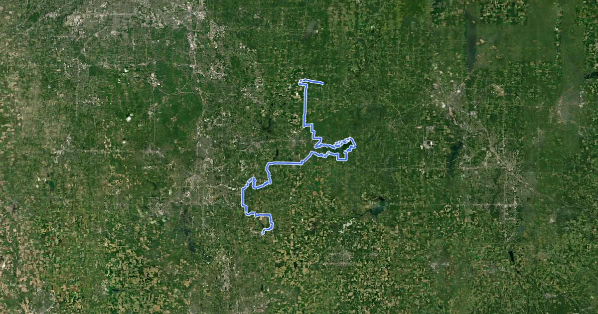 Маршрут Buckeye Trail (Mogadore) на спутниковом снимке