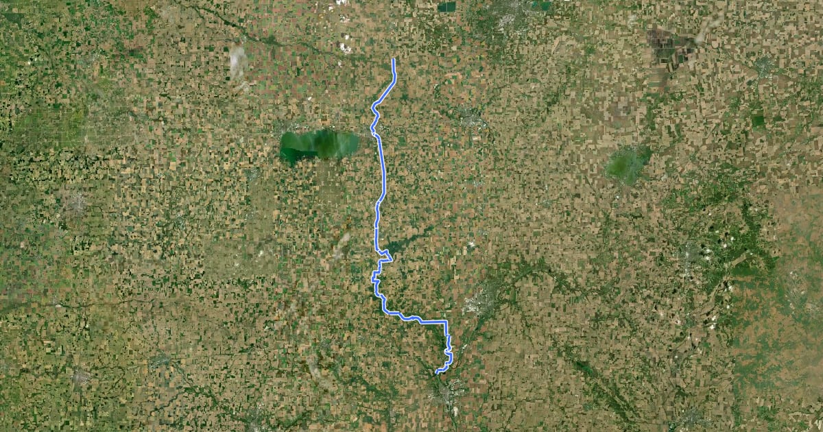 Маршрут Buckeye Trail (Saint Marys) на спутниковом снимке