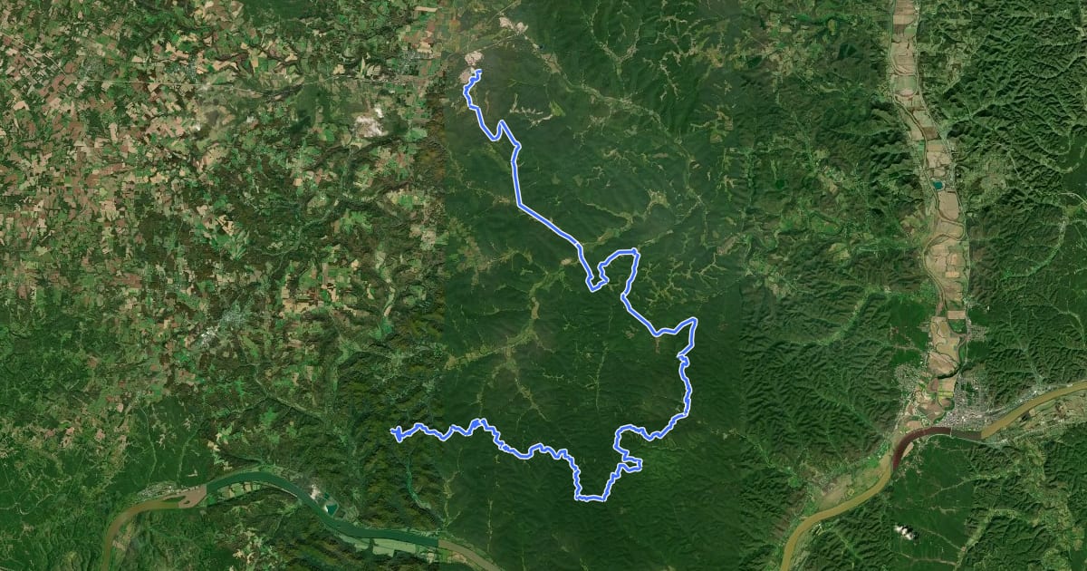 Маршрут Buckeye Trail (Shawnee) на спутниковом снимке