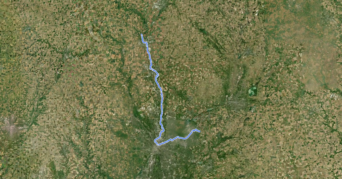 Маршрут Buckeye Trail (Troy) на спутниковом снимке