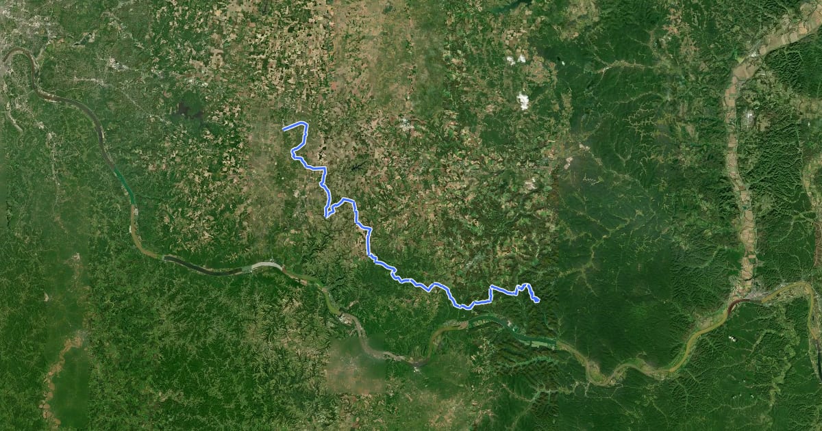 Маршрут Buckeye Trail (West Union) на спутниковом снимке