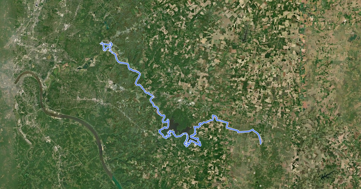Маршрут Buckeye Trail (Williamsburg) на спутниковом снимке