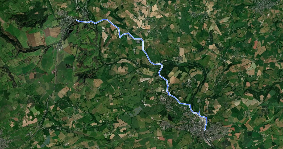 Маршрут Buckfastleigh to Totnes Trail на спутниковом снимке